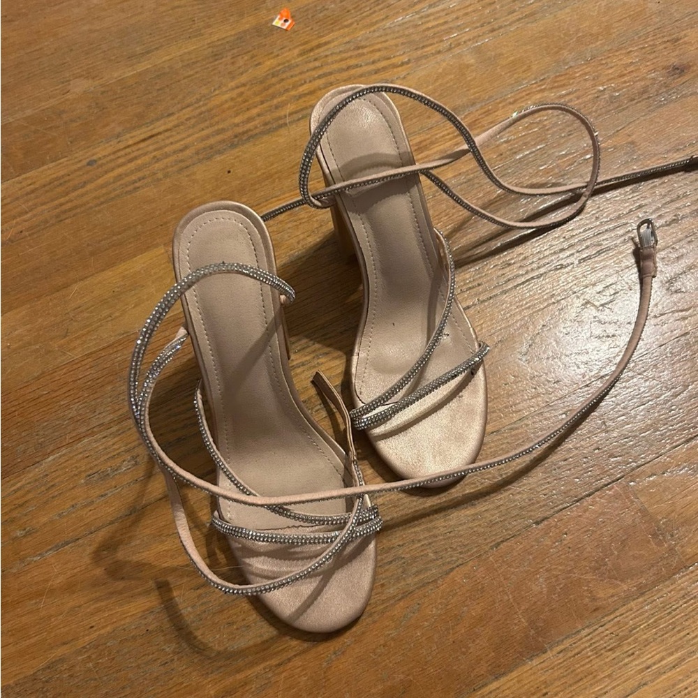 SHEIN Tan Heels Strappy Sophistication